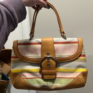 Coach Multicolor Striped Purse